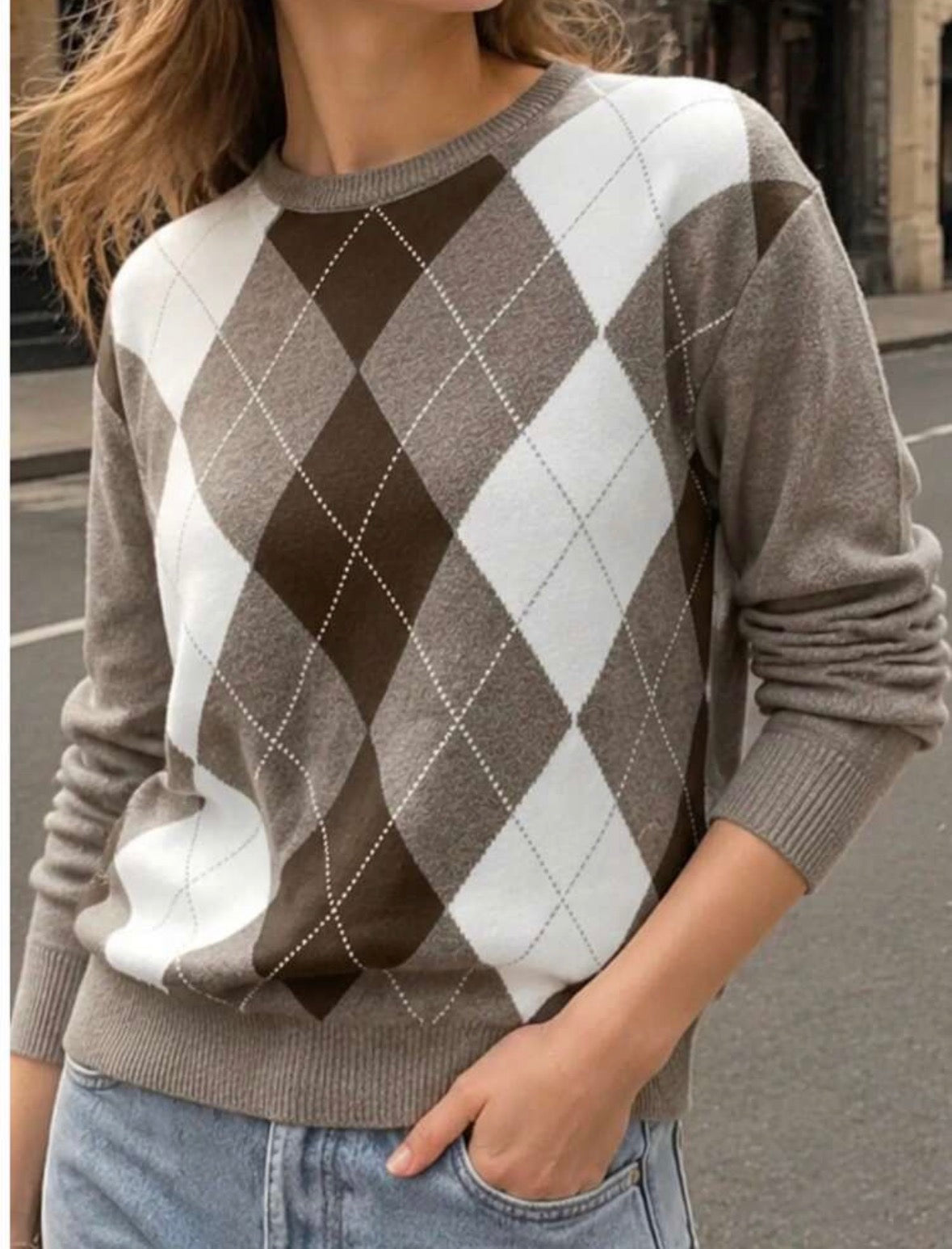 Pull col rond - Argyle