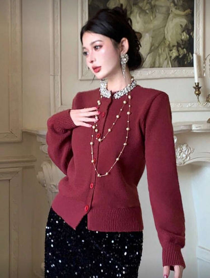 Cardigan avec ornements de strass