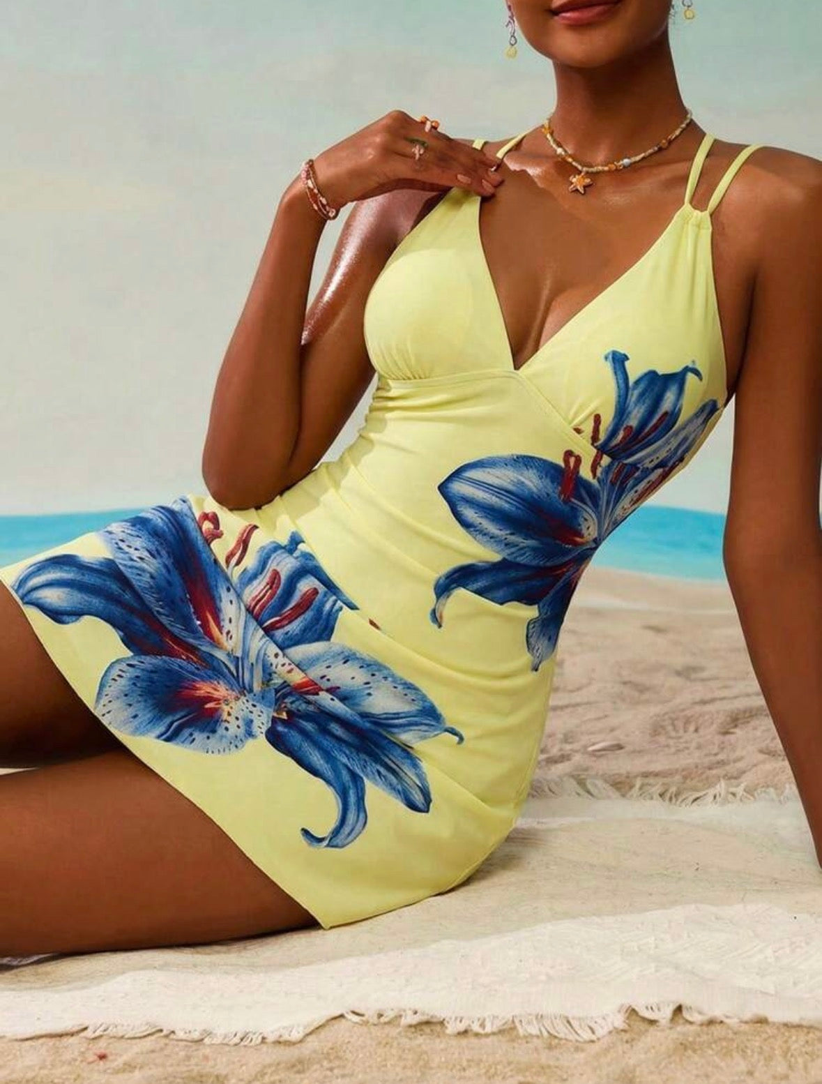 Maillot de bain nouée (Jaune)