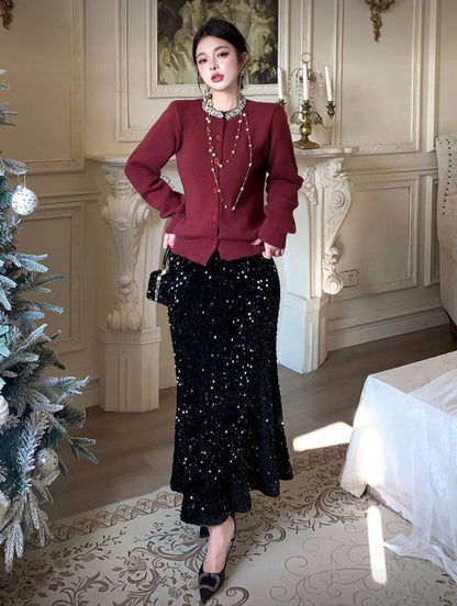 Cardigan avec ornements de strass