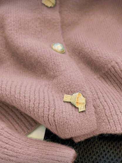 Cardigan tricoté (Vieux Rose)