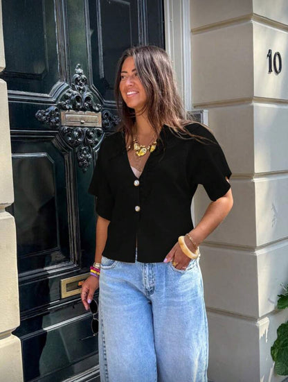 Cardigan tricoté col en V