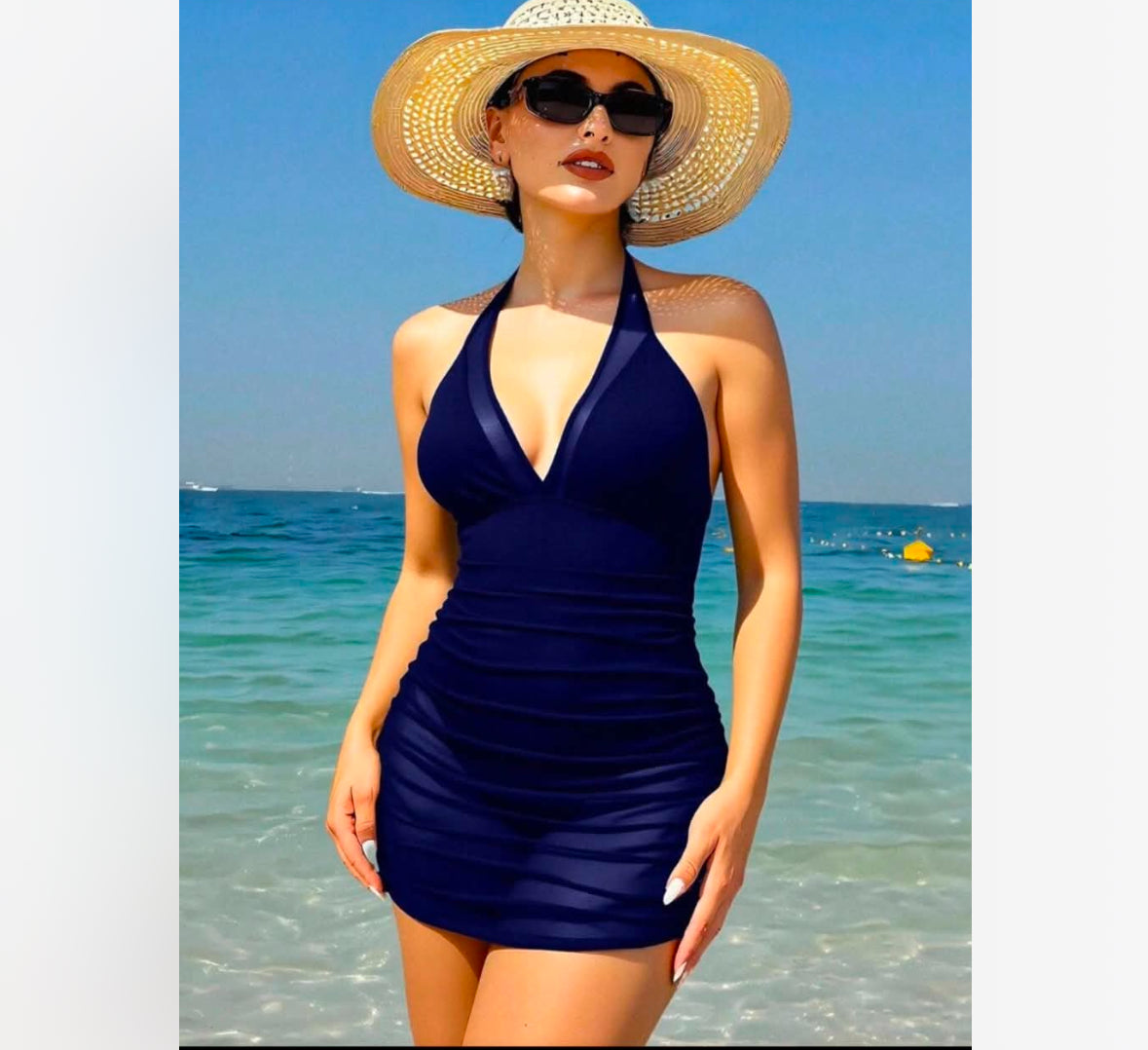 Maillot de bain  Robe texturée (Blu)