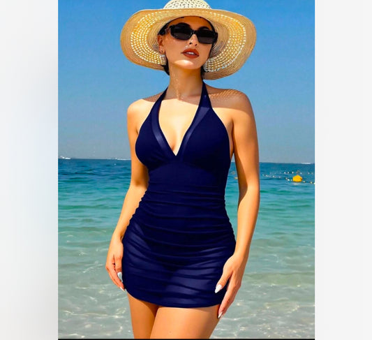 Maillot de bain  Robe texturée (Blu)