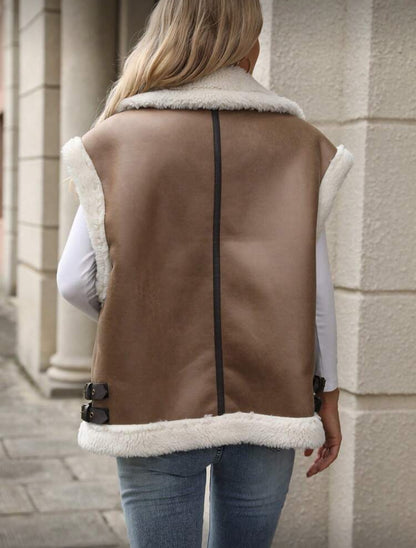 Veste sans manches en fourrure de mouton