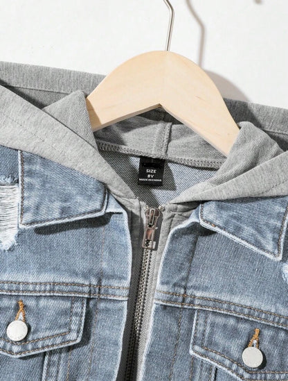 Veste en denim avec capuche