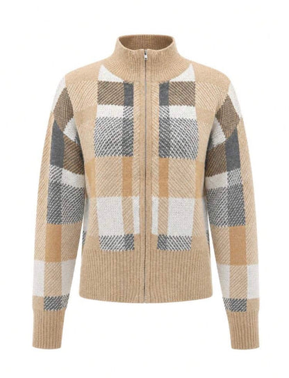 Cardigan - à carreaux