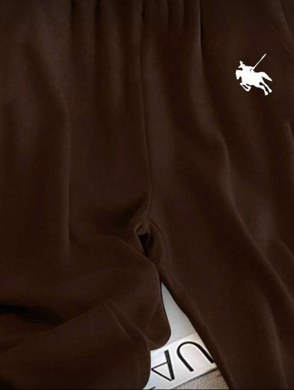 Pantalon droit ample (Marron)