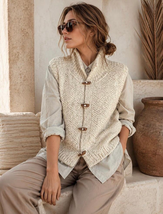 Gilet - Boutons en bois
