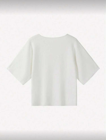 Cardigan à col V blanc, manches courtes