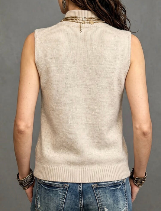 Gilet en tricot - Col montant