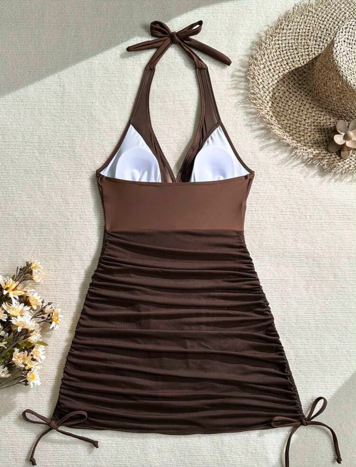 Maillot de bain Robe texturée (Brown)
