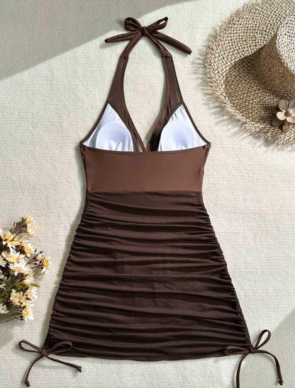 Maillot de bain Robe texturée (Brown)