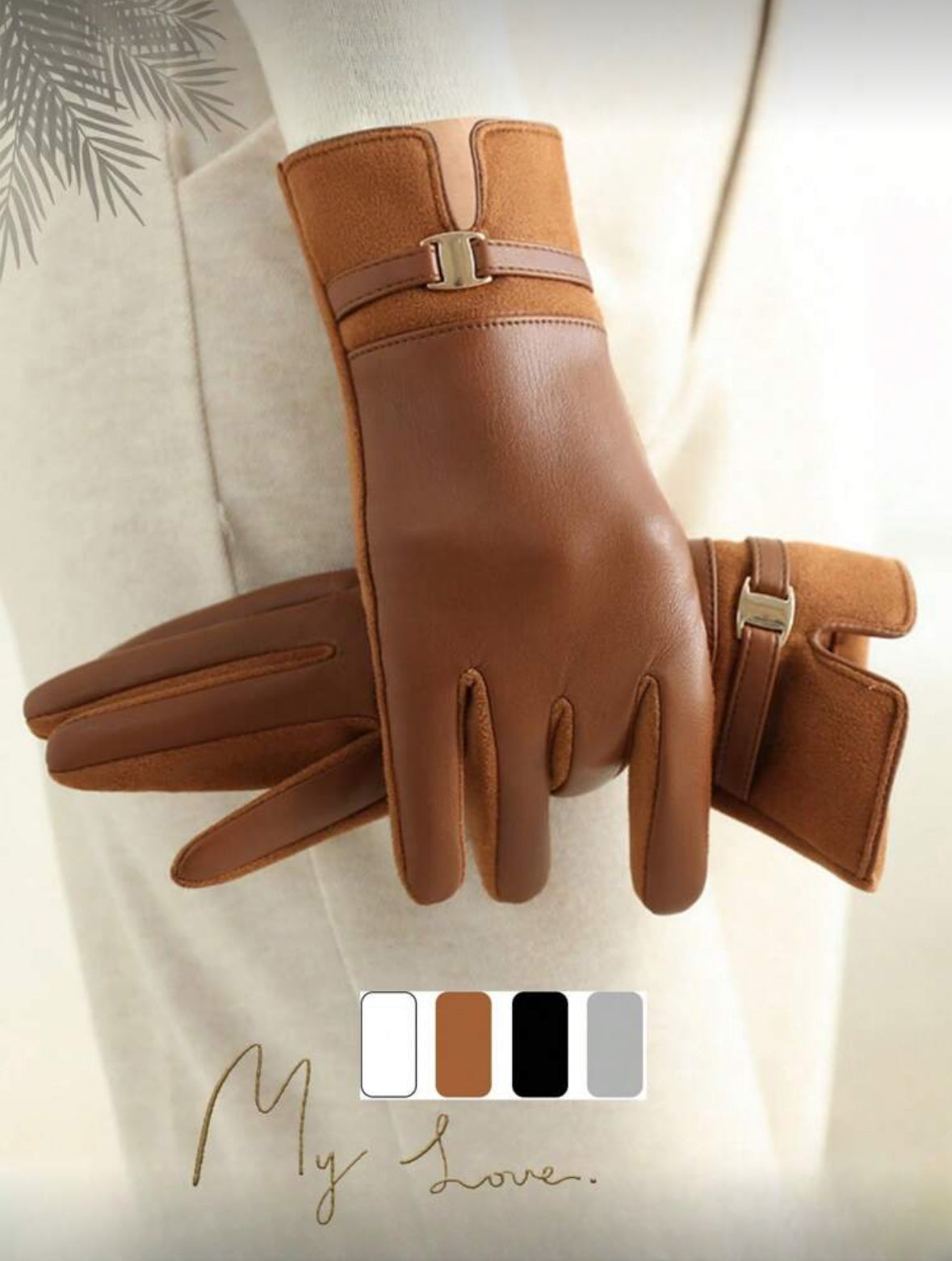 Gants de mode en velours