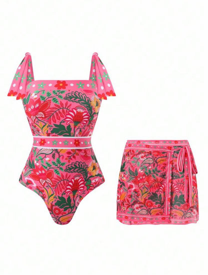Maillot de bain une-pièce avec jupe