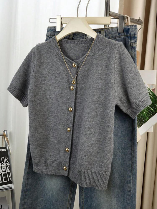 Gilet gris boutonné H