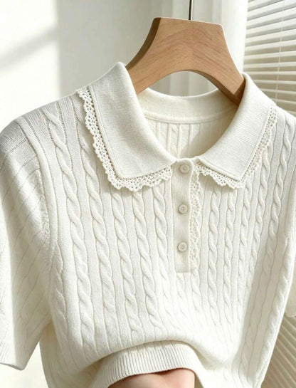 Pull tricoté — Capri (Blanc)