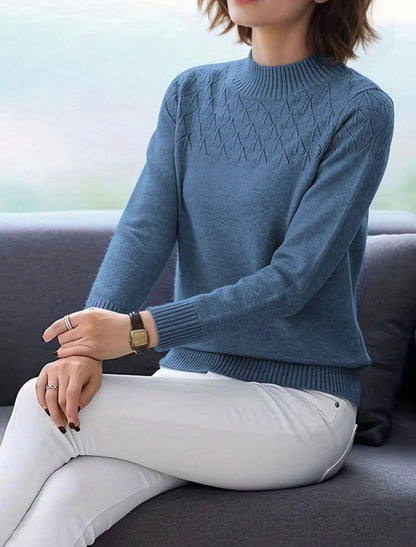 Pull col roulé - Bleu