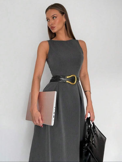 Robe midi grise