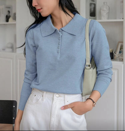 Polo Manches Longues Chandail Décontracté