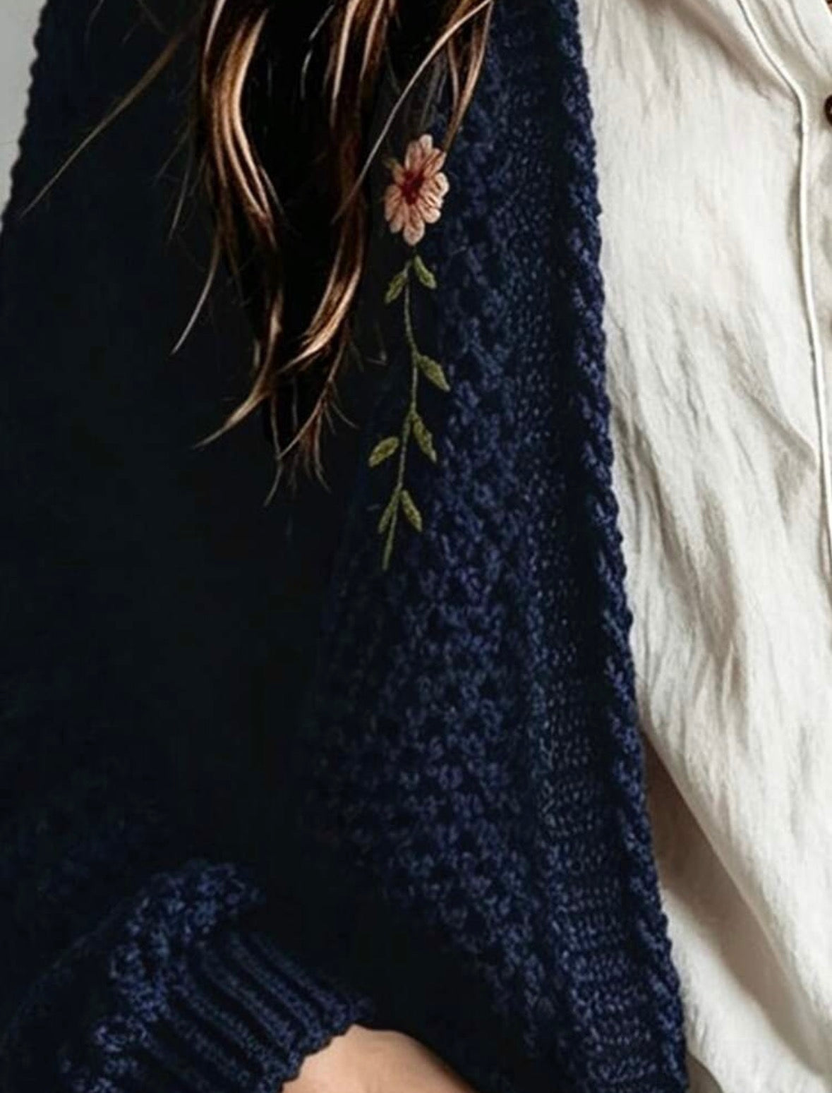 Cardigan Bleu marine - Floral