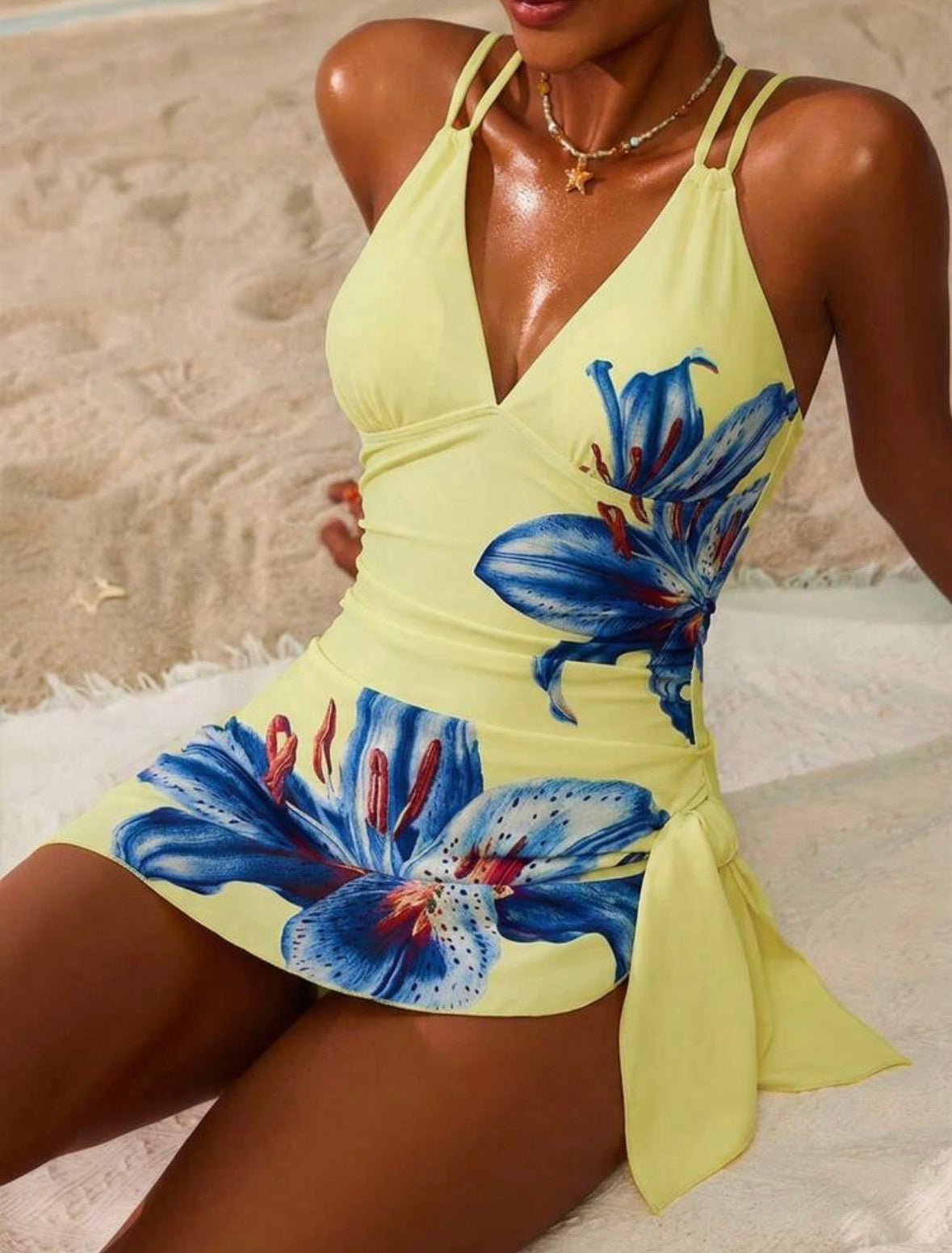 Maillot de bain nouée (Jaune)