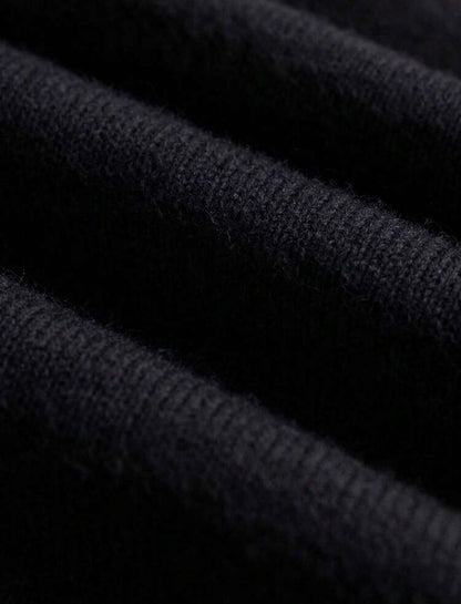 Cardigan - Bordure en dentelle (Noir)