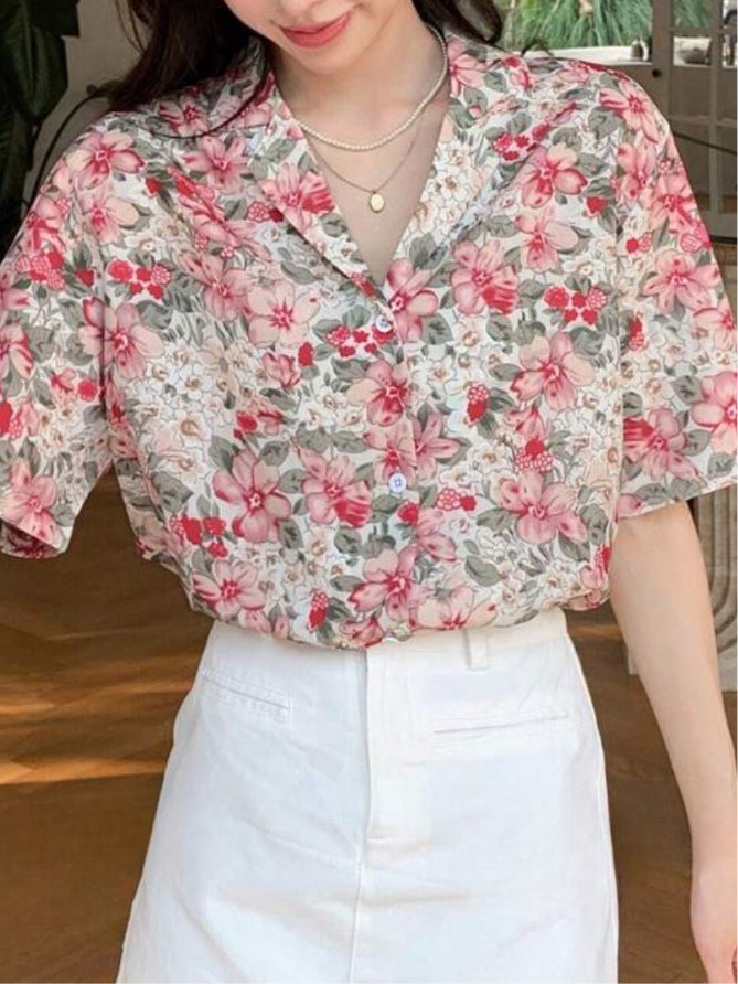 Chemise hibiscus floral