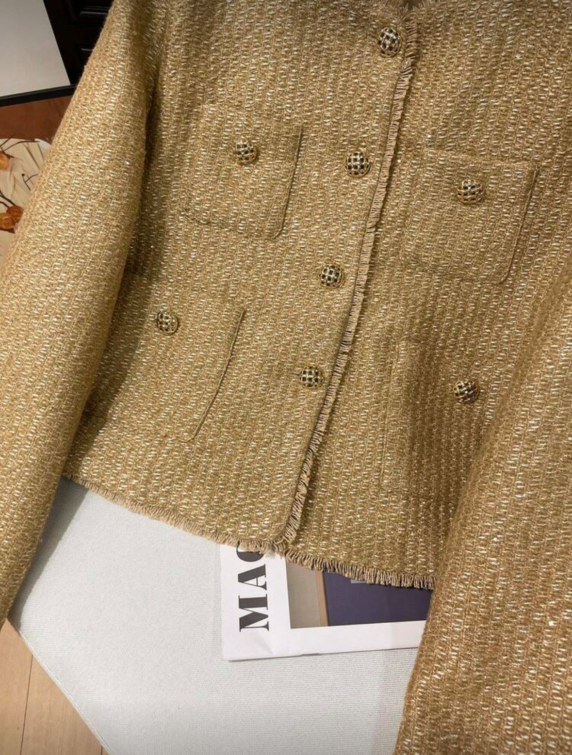 Veste courte à col rond