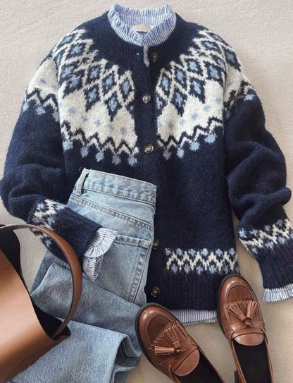 Cardigan en maille -Vintage nordique