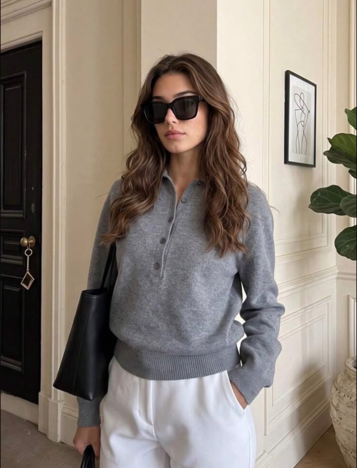 Nouveau Pull Tricot - Demi-Boutons