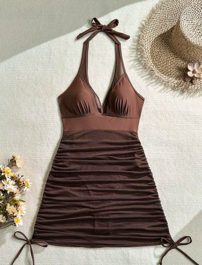 Maillot de bain Robe texturée (Brown)