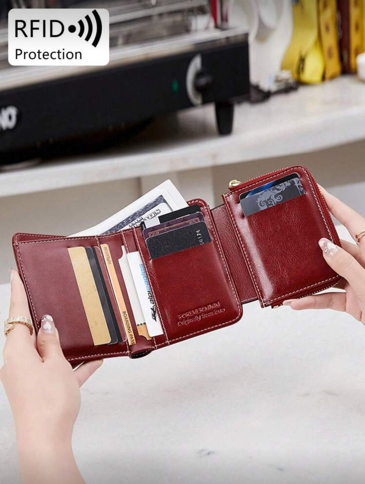 Portefeuille vintage/blocage RFID