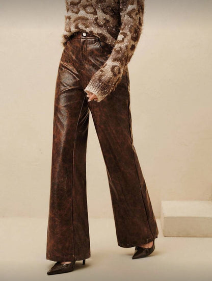 Pantalon évasé en PU