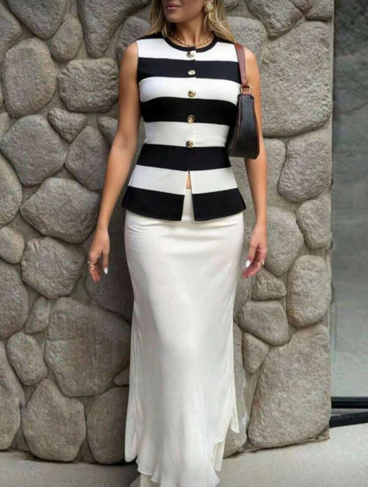 Top tricoté sans manches