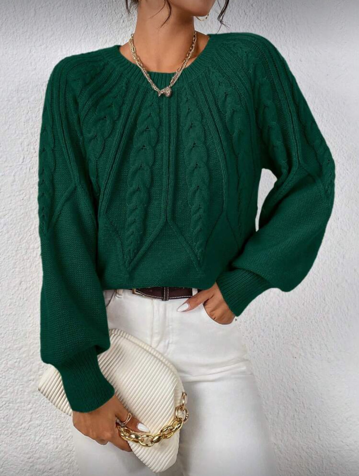 Pull à manches lanterne en tricot