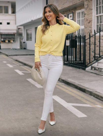 Cardigan minimaliste à col rond