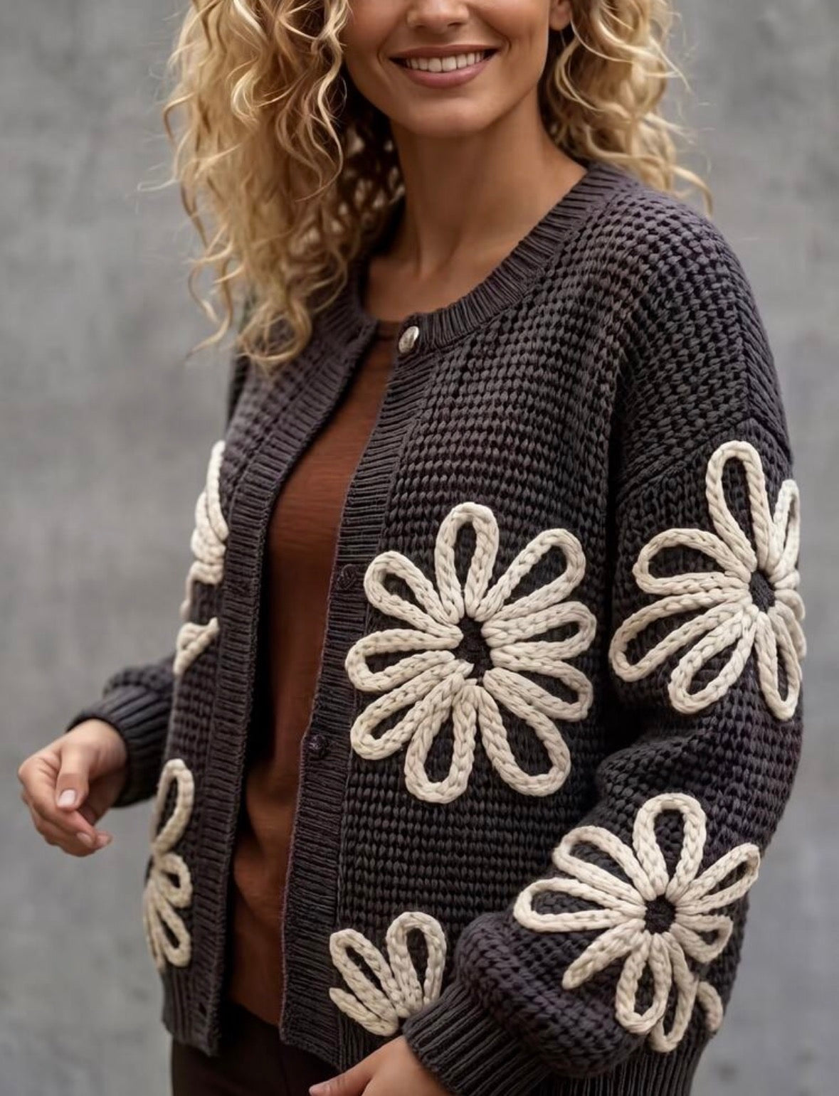Cardigan - floral 3D
