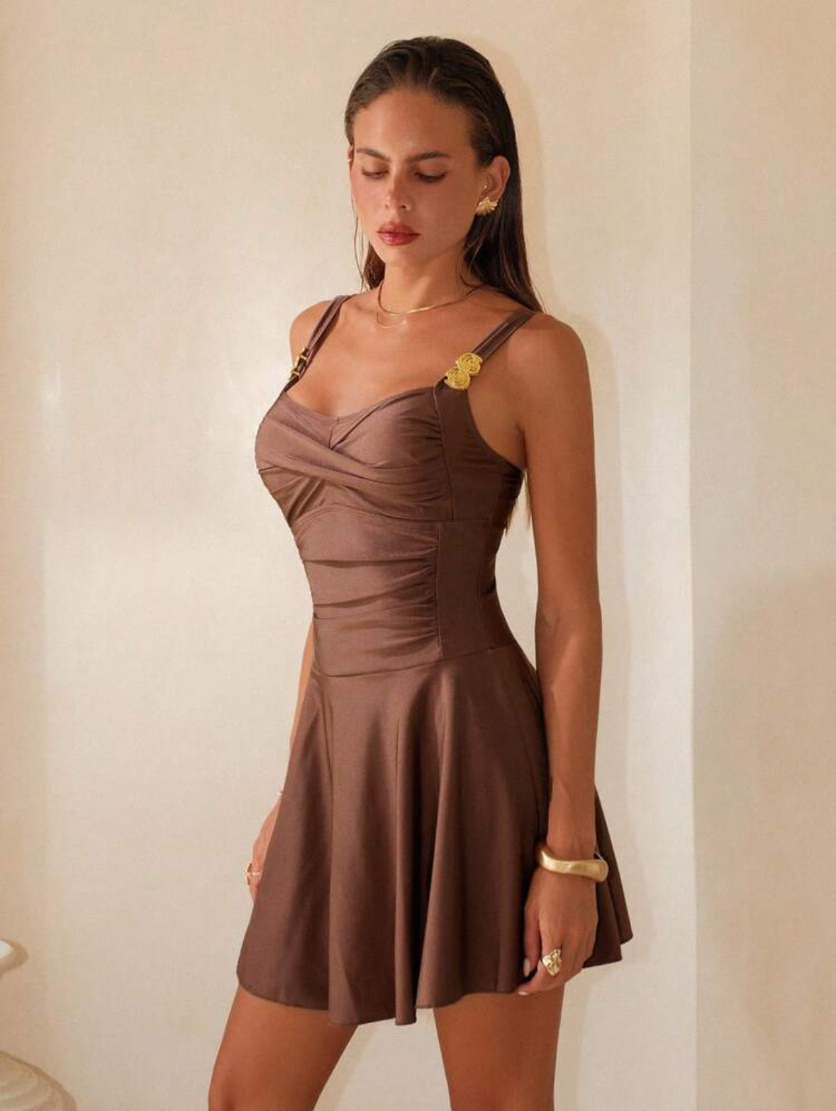 Robe de plage (marron rouille)