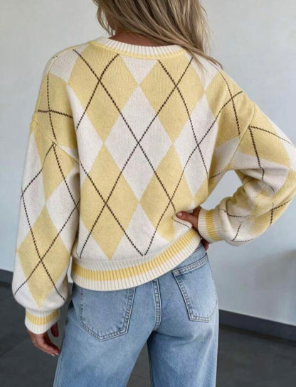 Pull - Jacquard jaune