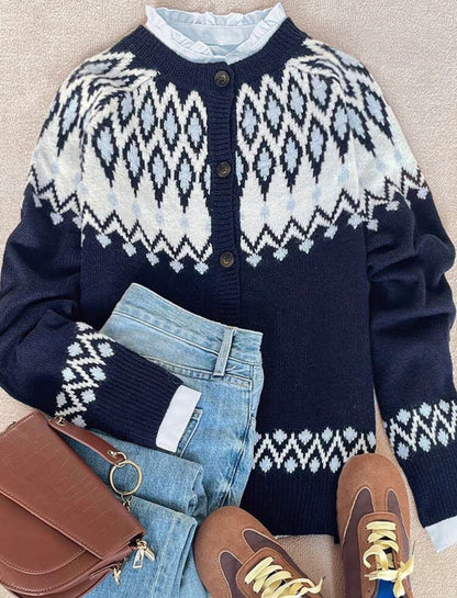 Cardigan en maille -Vintage nordique