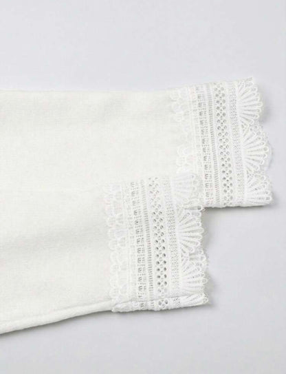 Cardigan - Bordure en dentelle