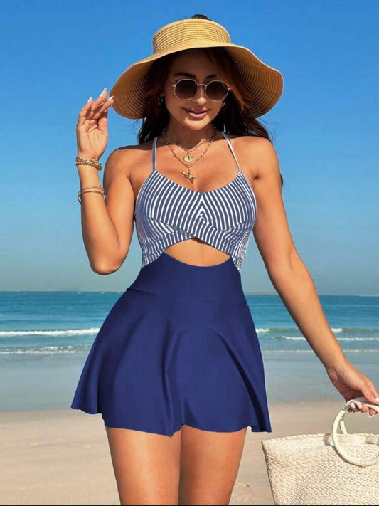Lushore Robe de bain a rayures