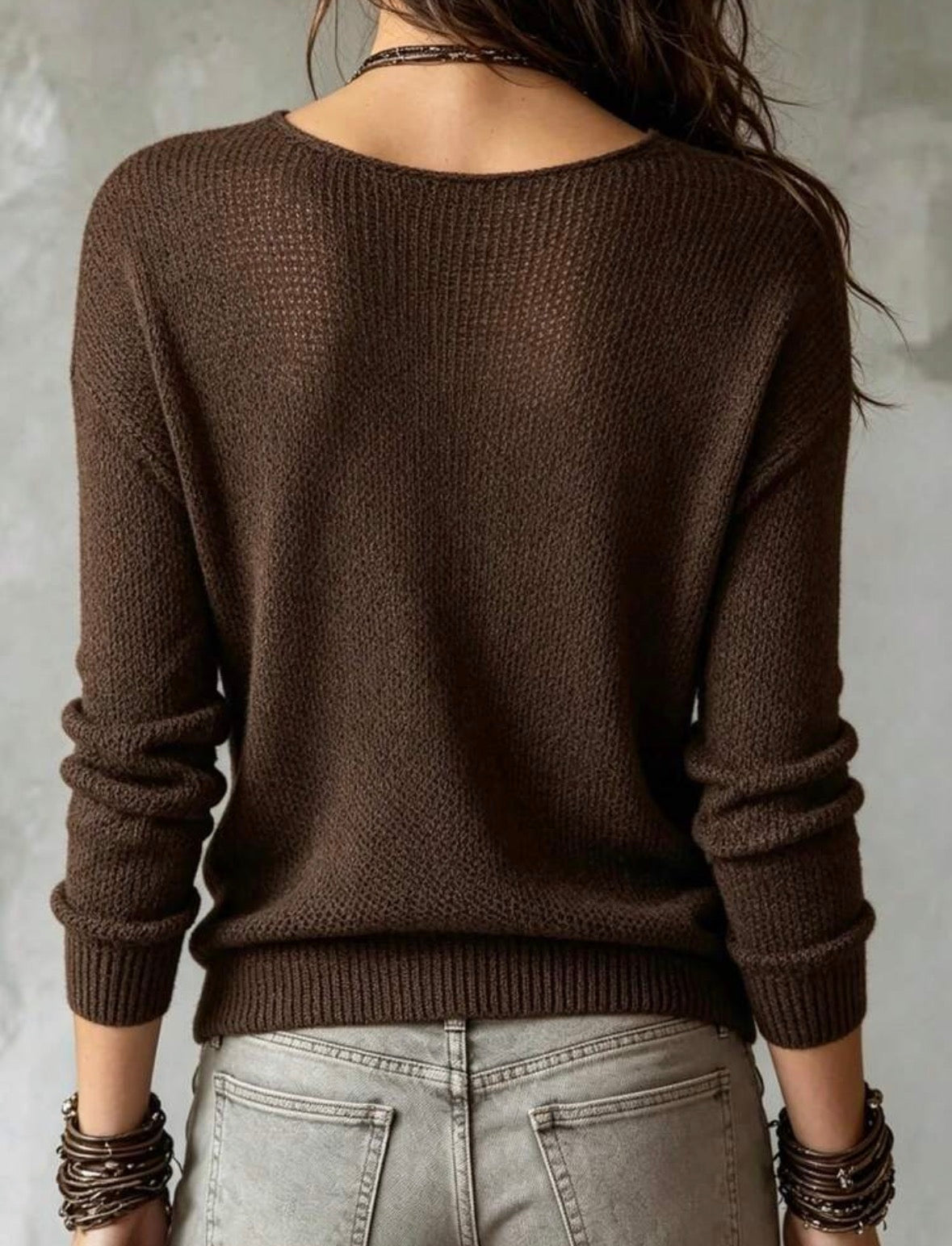 Pull - Col V - Marron