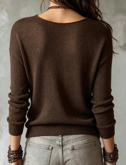 Pull - Col V - Marron