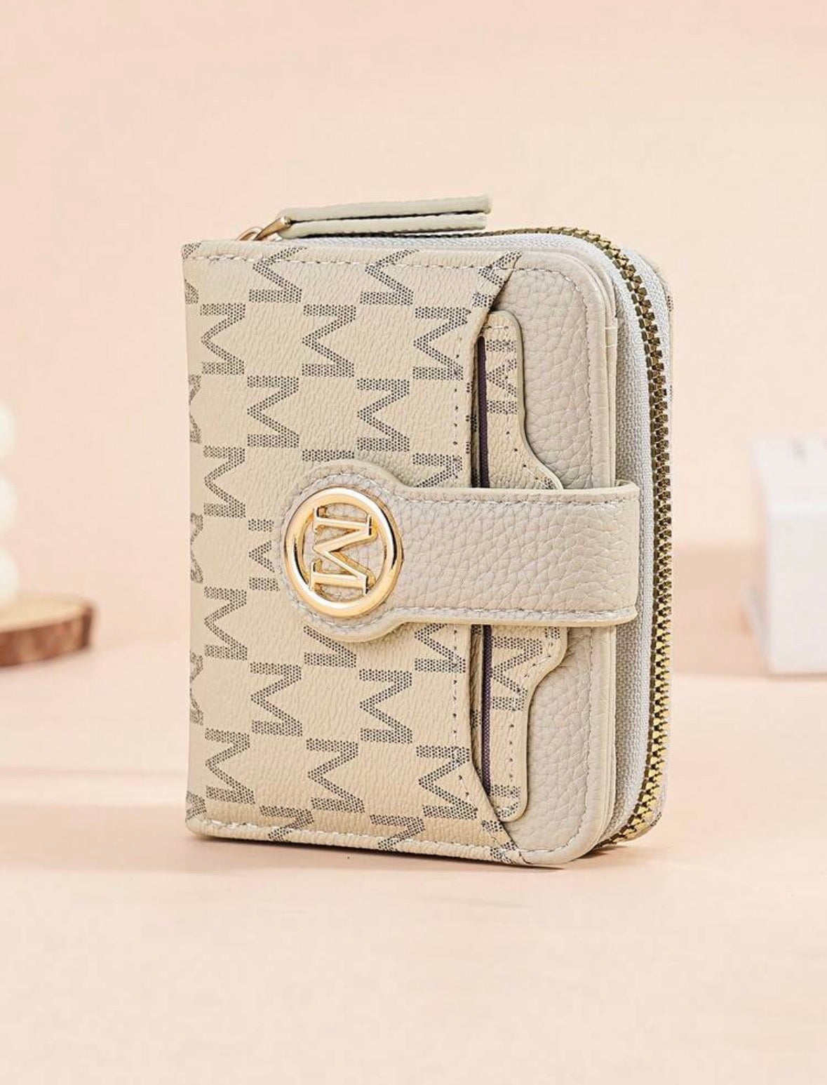 Portefeuille compacte - Beige