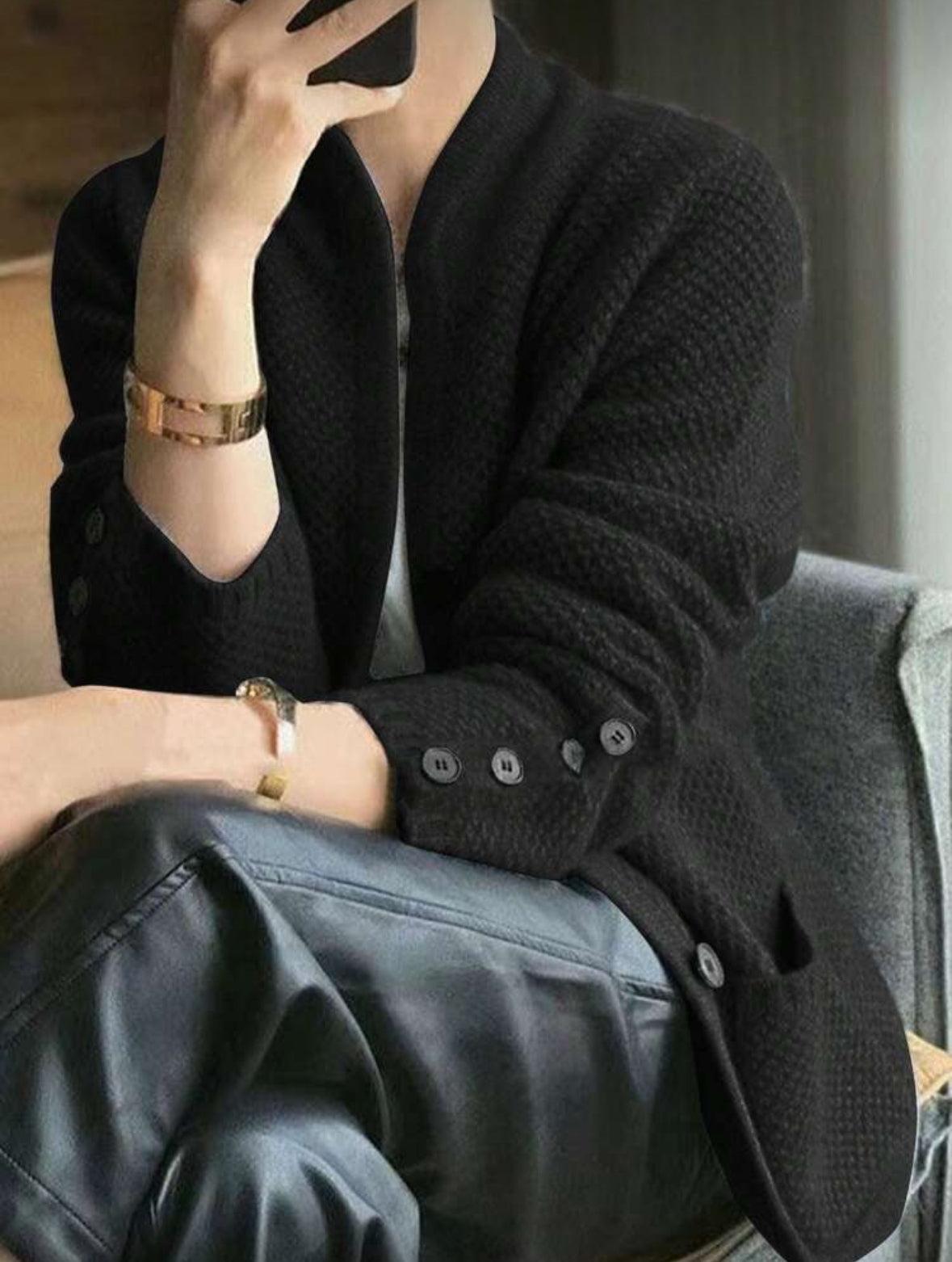 Veste en tricot (Noir)