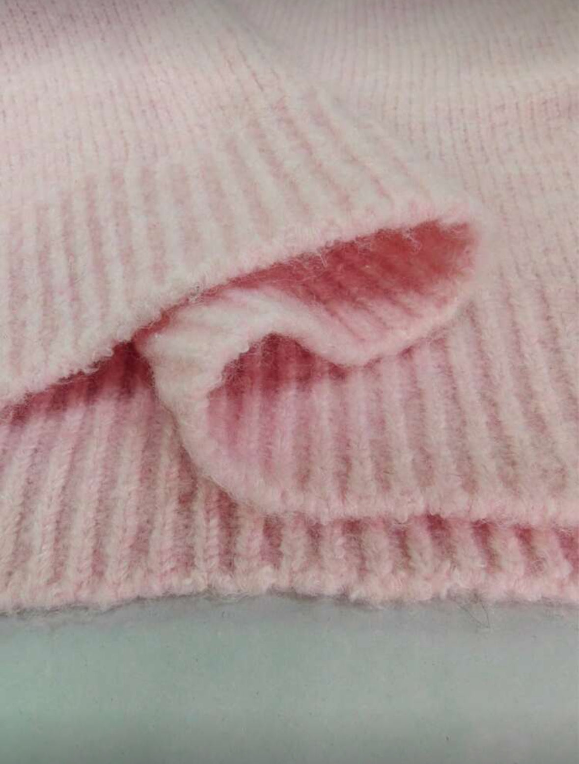 Pull col rond Rose bonbon