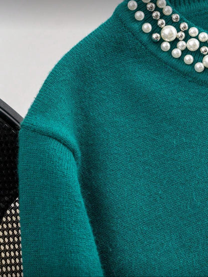 Pull Décontracté Kiko Perles (Vert sapin)