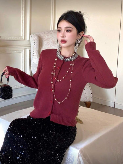 Cardigan avec ornements de strass